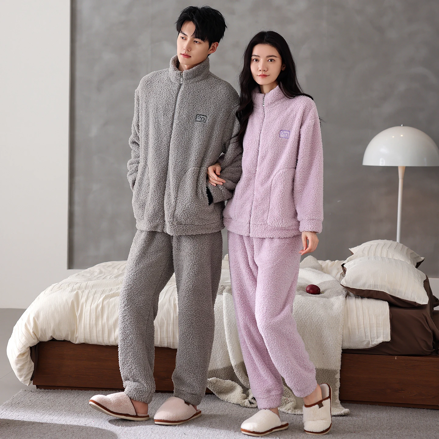 

Высококачественный комплект пижам для пар: зимние теплые фланелевые пижамы для женщин и мужчин, одежда для сна для влюбленных