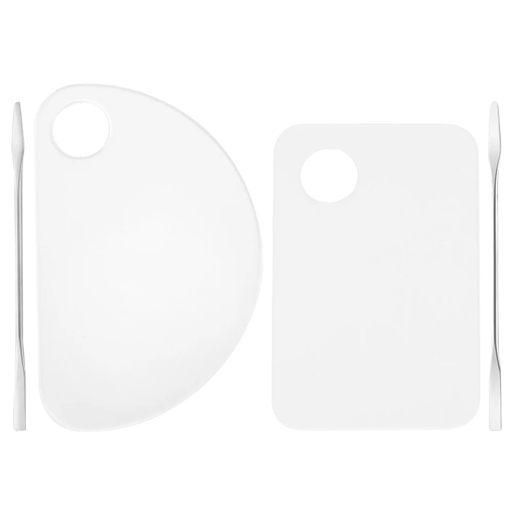 2 set 2 sets acryl make-up mengpaletten transparant herbruikbaar mengbakje voor foundation oogschaduw nail art tools