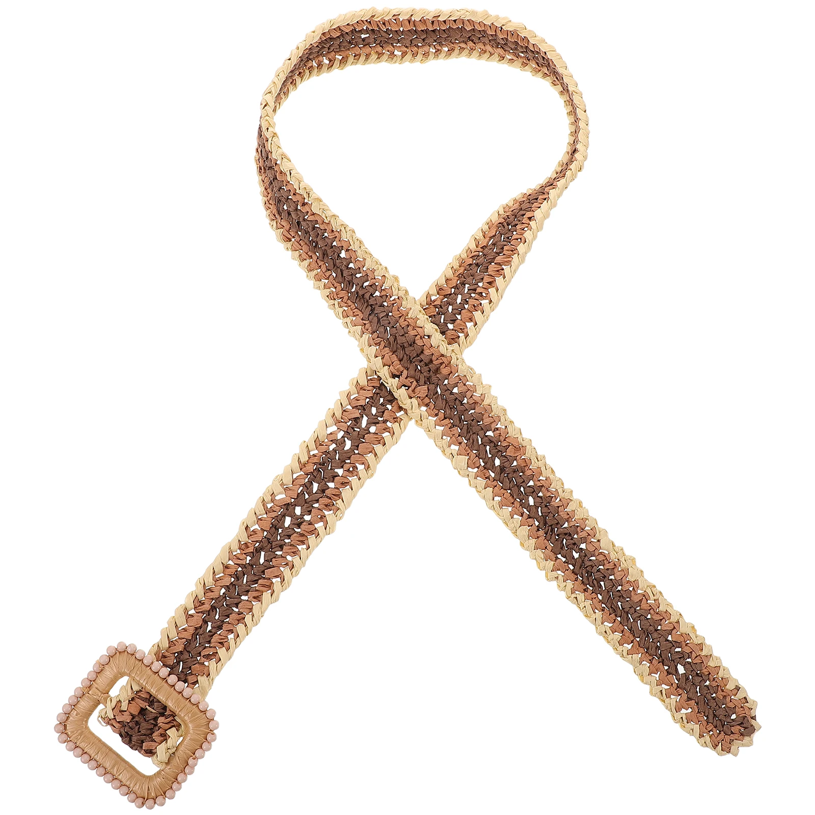 

Boho Style Adjustable Wide Belt for Women Casual Vintage Spring Summer Dress Fashion Accessory Raffia PP Blend Ladies Waistband