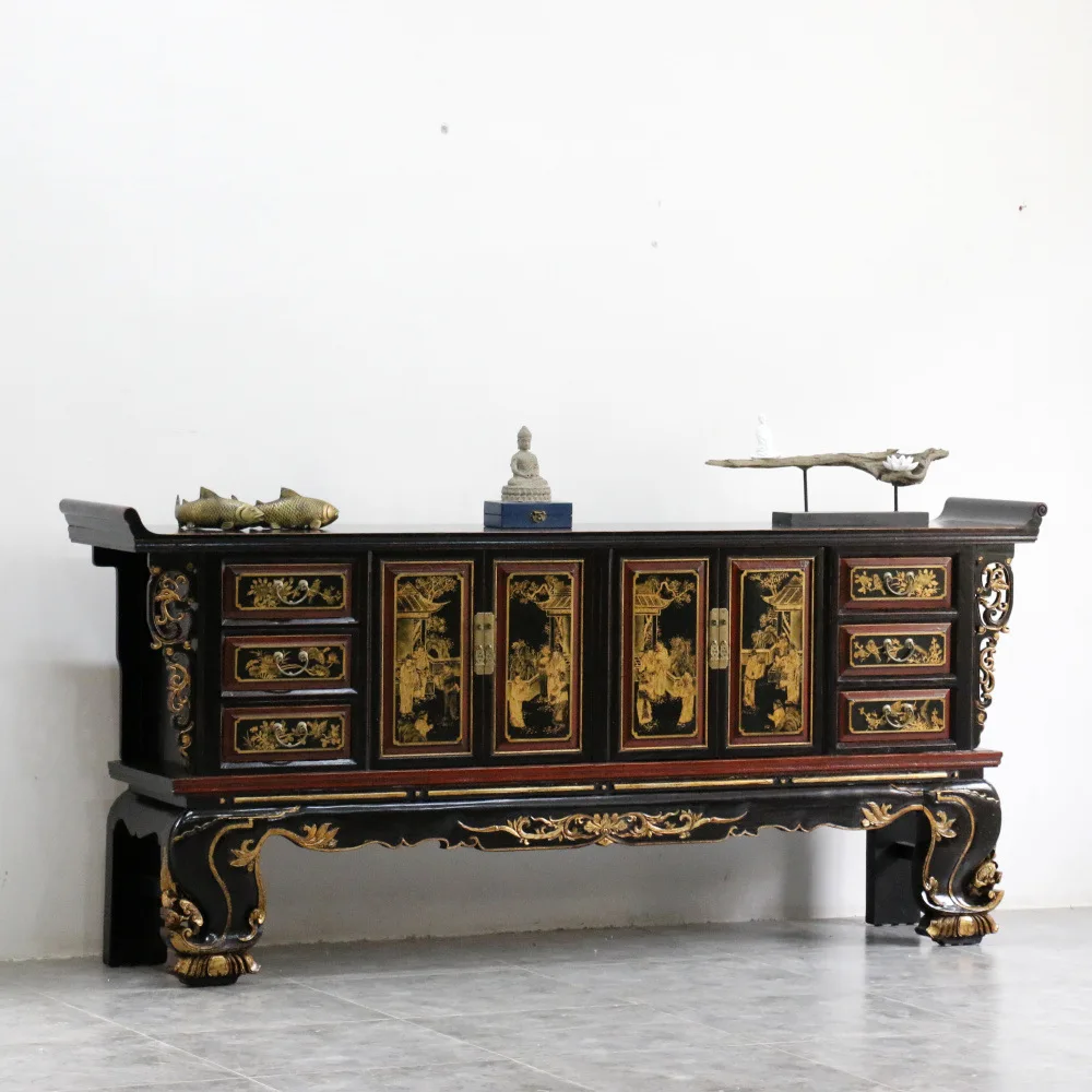 Ming and Qing antique old Shanghai nostalgic objects Solid wood Xuanguantai storage