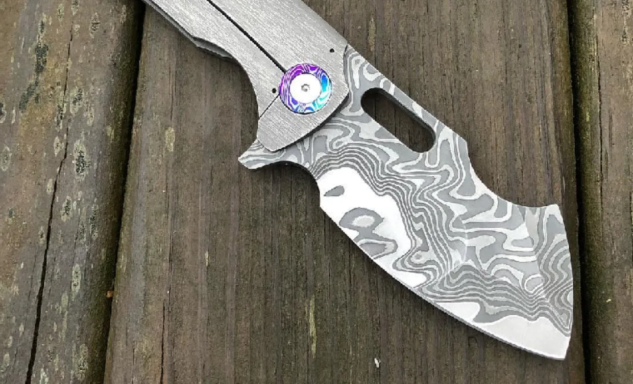 

American * Nichols * boomerang pattern stainless Malaysian clamp steel, steel core CPM-3V~ (domestic spot)