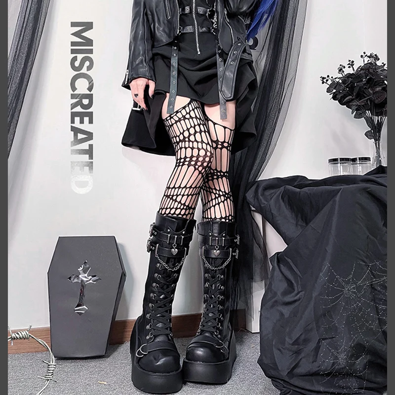 Metalen Gesp Dikke Platform Punk Laarzen Vrouwen 2023 Winter Gothic Dikke Onderkant Knie Hoge Laarzen Vrouw Zwarte Wiggen Cosplay Schoenen