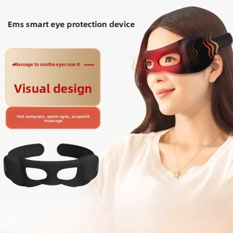 Microcurrent Hot Compress EMS Eye Massager Dark Circle Removal Massage Beautiful Eye Anti Wrinkles Facial Heated Visual Eye Mask