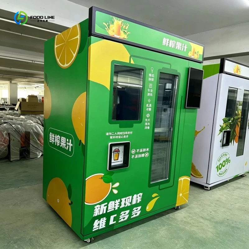 Fresh Squeezed Orange Juice Vending Machine 24 Hours Unmanned Commercial Juicer Vending Kiosk FL Customized