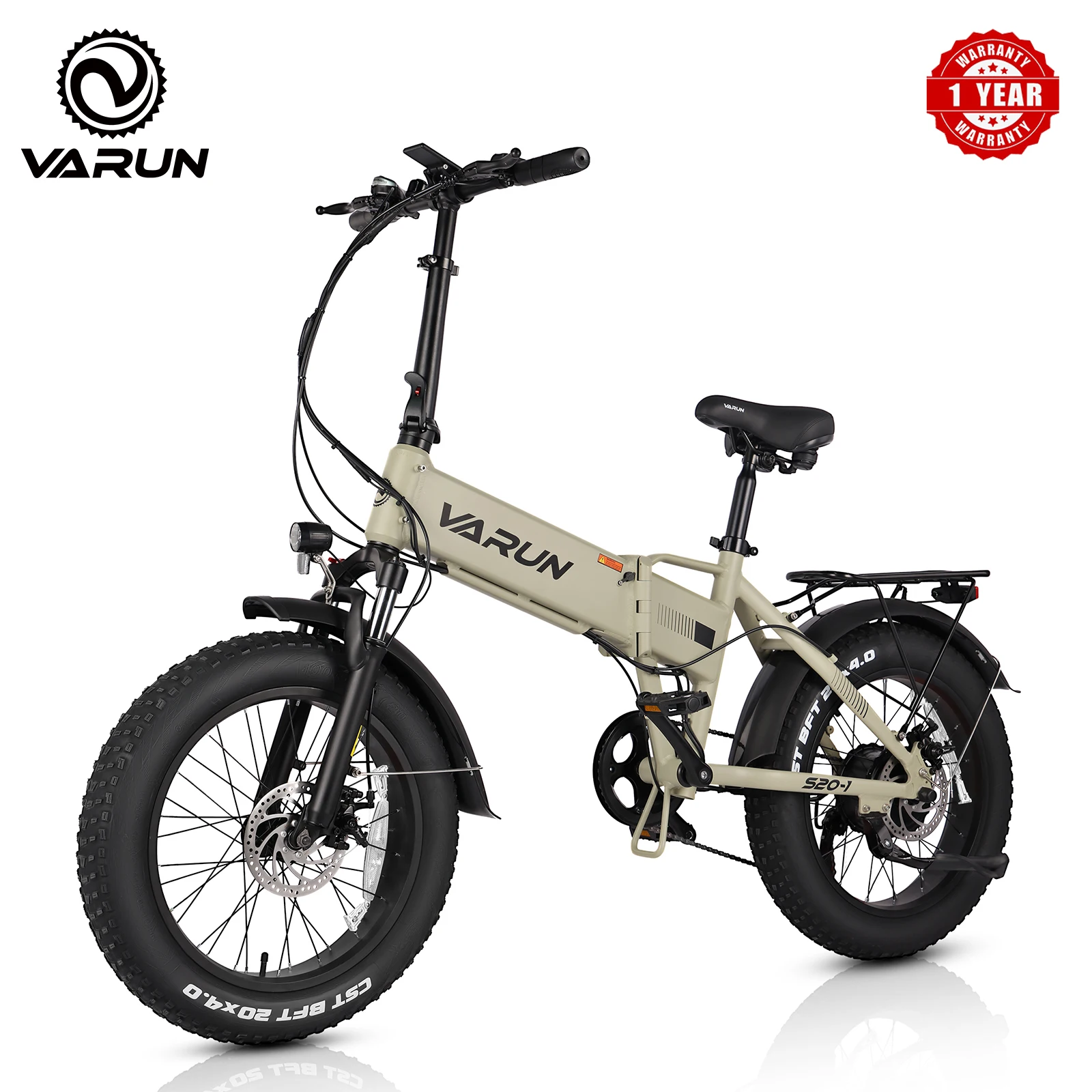 

Varun S20-1 Adult Electric Bike, 750W Peak Power, 48V 13Ah Battery, 26“x4.0 Fat Tire Ebike, 25MPH, UL 2849, 1 Year Warranty