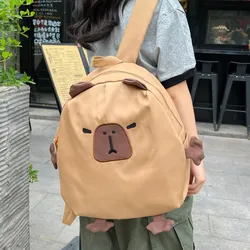 Hot Ins New Cute Pink Capibara Backpack Cartoon Kawaii Cute Capybara Girl Soft Girl Storage Backpack Best Birthday Gift