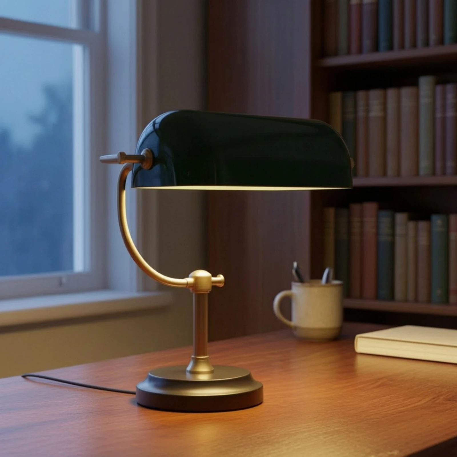 Bankers Lamp Shade Green Banker Desk Lamp Shade Bankers Lampshade Vintage Lampshade with Mounting Hole Retro for DIYers, Office