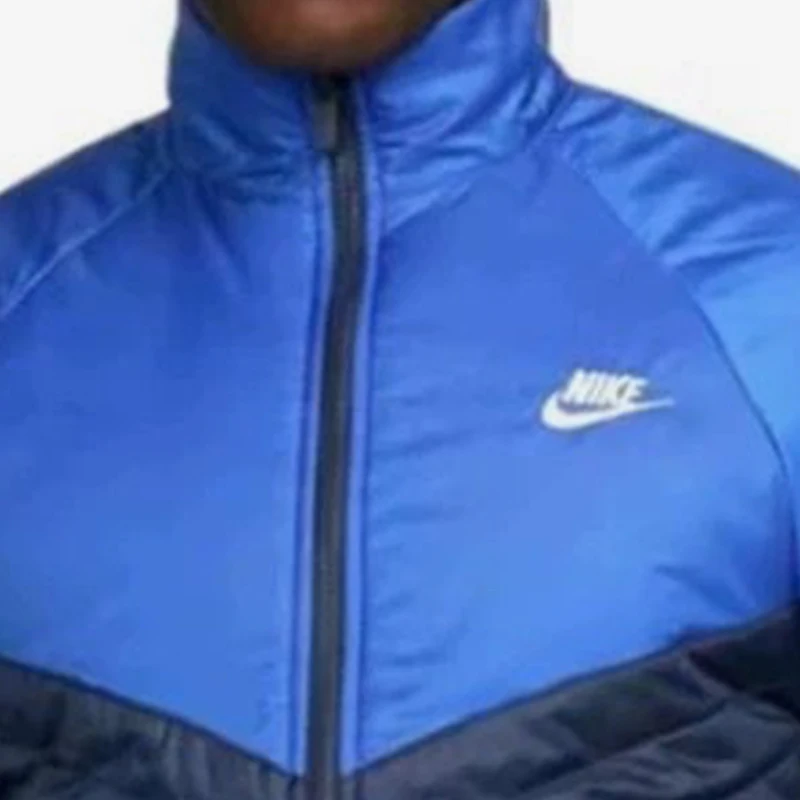 Nike genuine spring men's stand up collar warm spliced cotton jacket FB8196-410