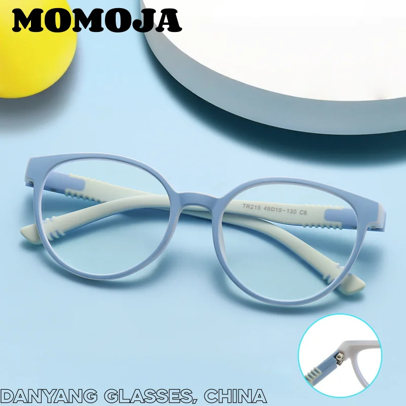 MOMOJA Ultra Light TR90 Kids Eyeglass Frame Comfortable Fashion Casual Glasses for Boys Girls Online Class Gaming Daily Glasses