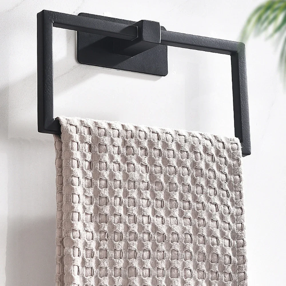 

Stainless Steel Square Towel Holder Self Adhesive Towel Rack 180 Rotatable Towel Hanger For Bathroom Kitchen Storage Accessories