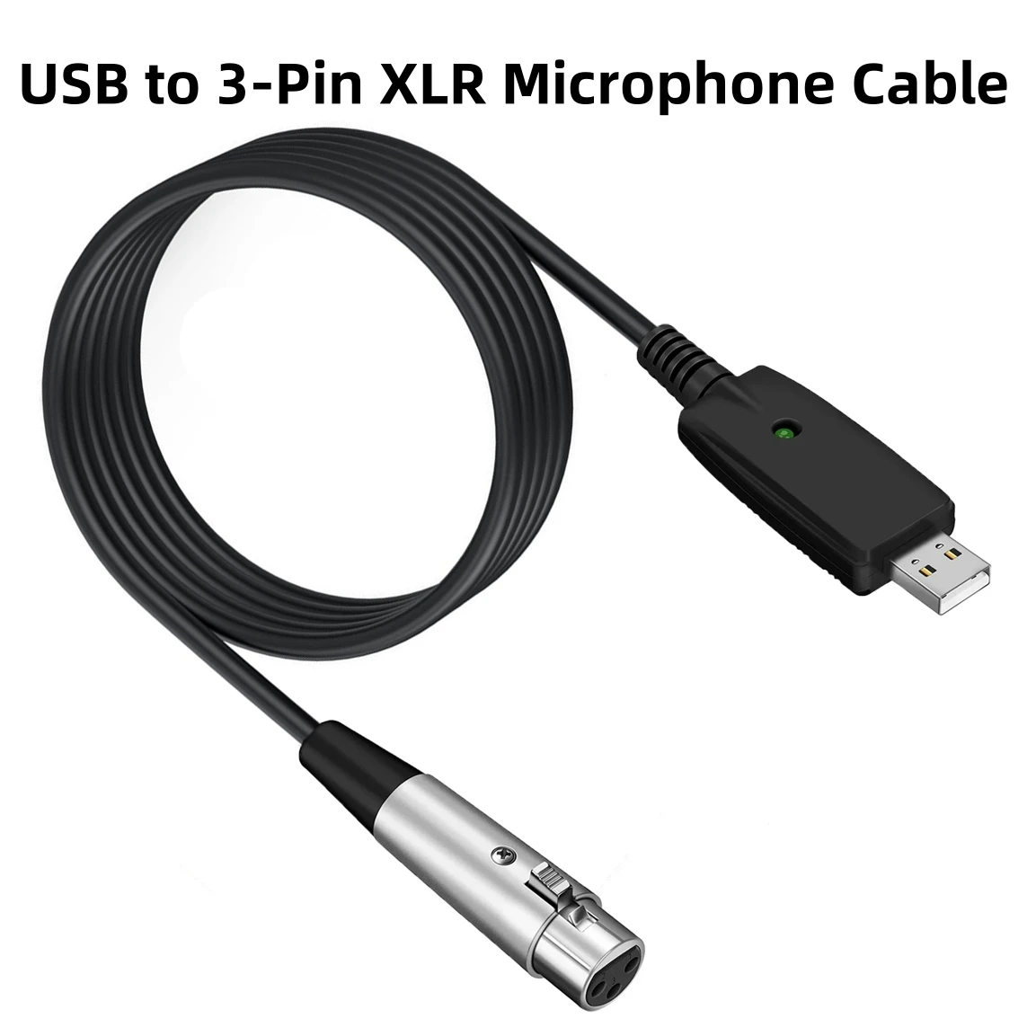 

3M Microphone Cable USB Male to XLR Female Mic Link Converter Adapter Studio Audio Cable for Karaoke Microphones or Recording