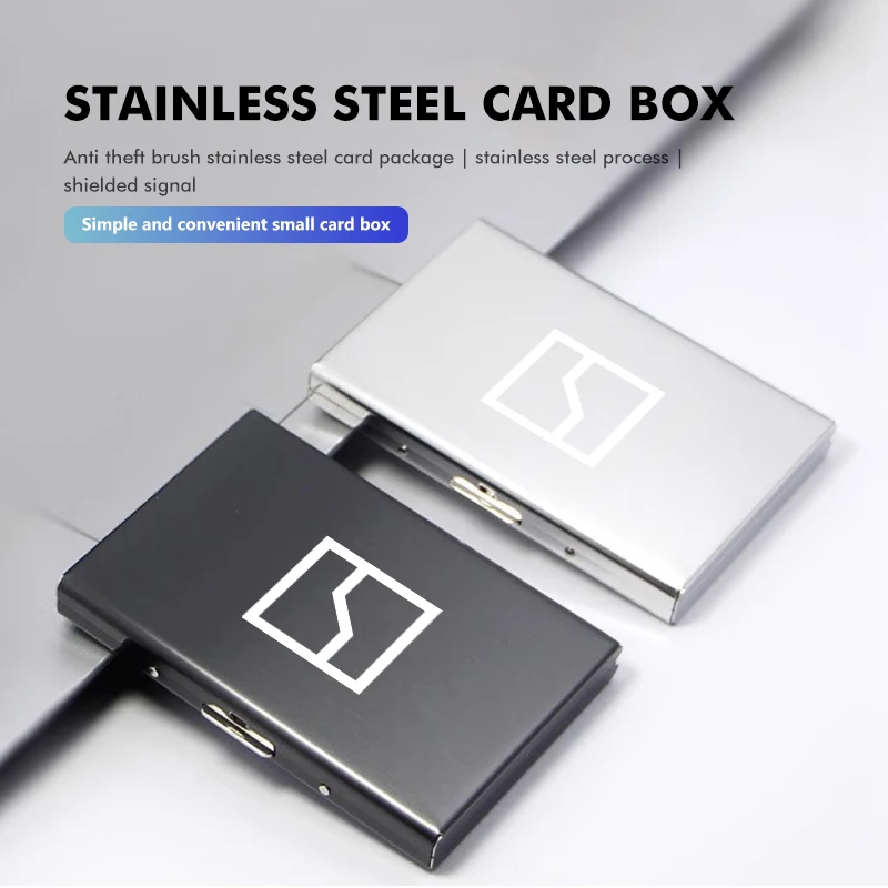 Car Stainless Steel Business Credit ID Card Holder Storage Case For Zeekr X 001 009 2022 2023 2024 EV 2021-2023 Krypton