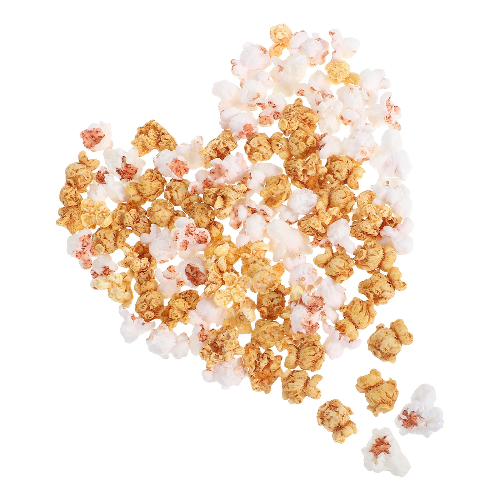 

100Pcs Simulated Popcorn Creative DIY Craft Accessories Mini House Decoration Phone Case Ornament Artificial Popcorn Decor
