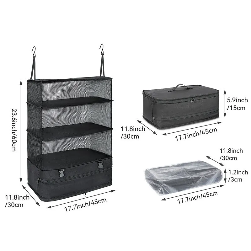1 Set Housewares Luggage Travel Organizer Travel Essentials Hanging Packing Cubes Hanging Shelves Laundry Storage Compartment image 6
