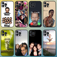 Movie H-House MD TV Phone Case For IPhone 16, 15,14,13,12,11,XS,XR,X,8,7,Pro,Max,Plus,mini Silicone Black Cover