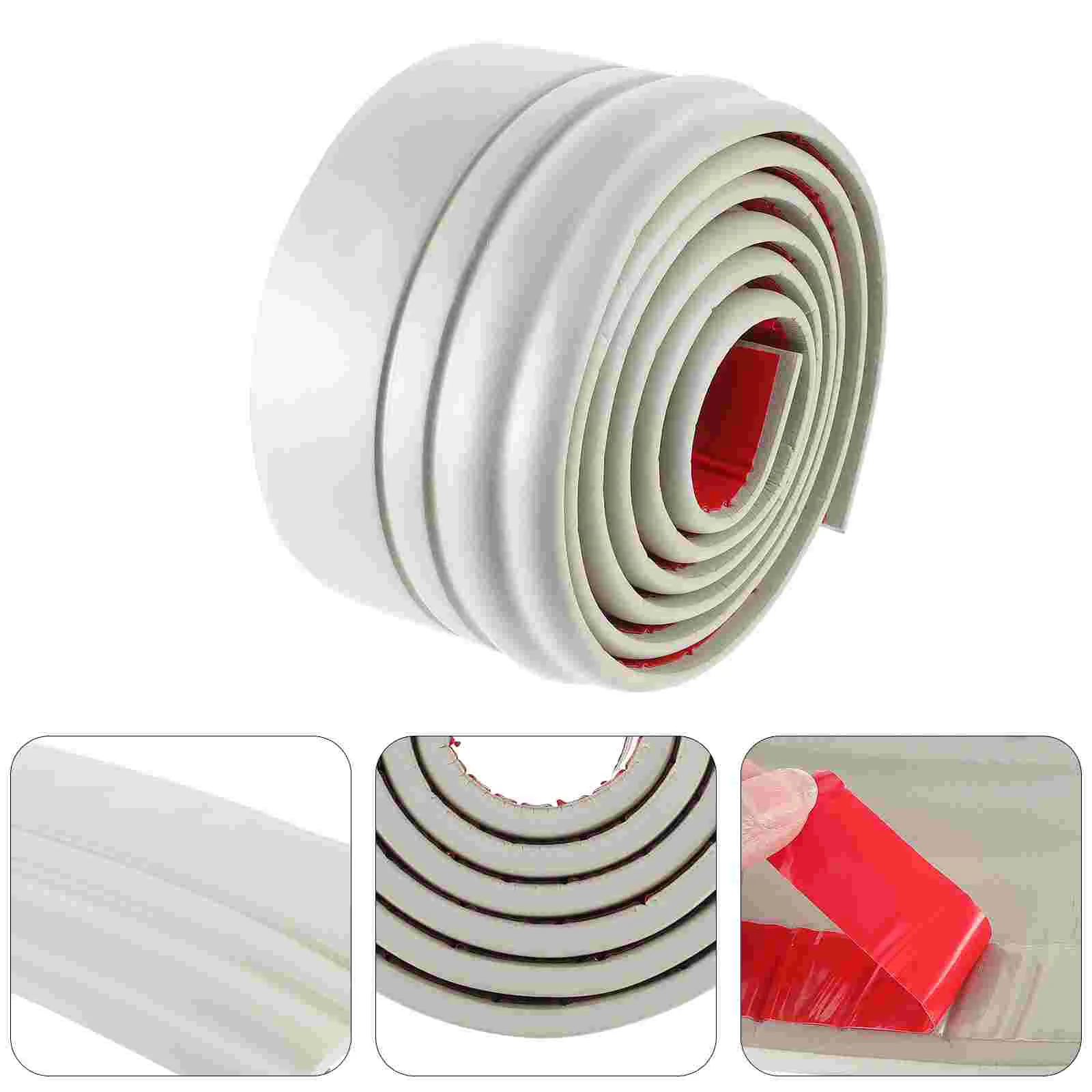 1 Roll Peel and Stick Molding Floor Baseboard Trim Self Adhesive Baseboard Molding 2 Meters Peel and Stick Trim