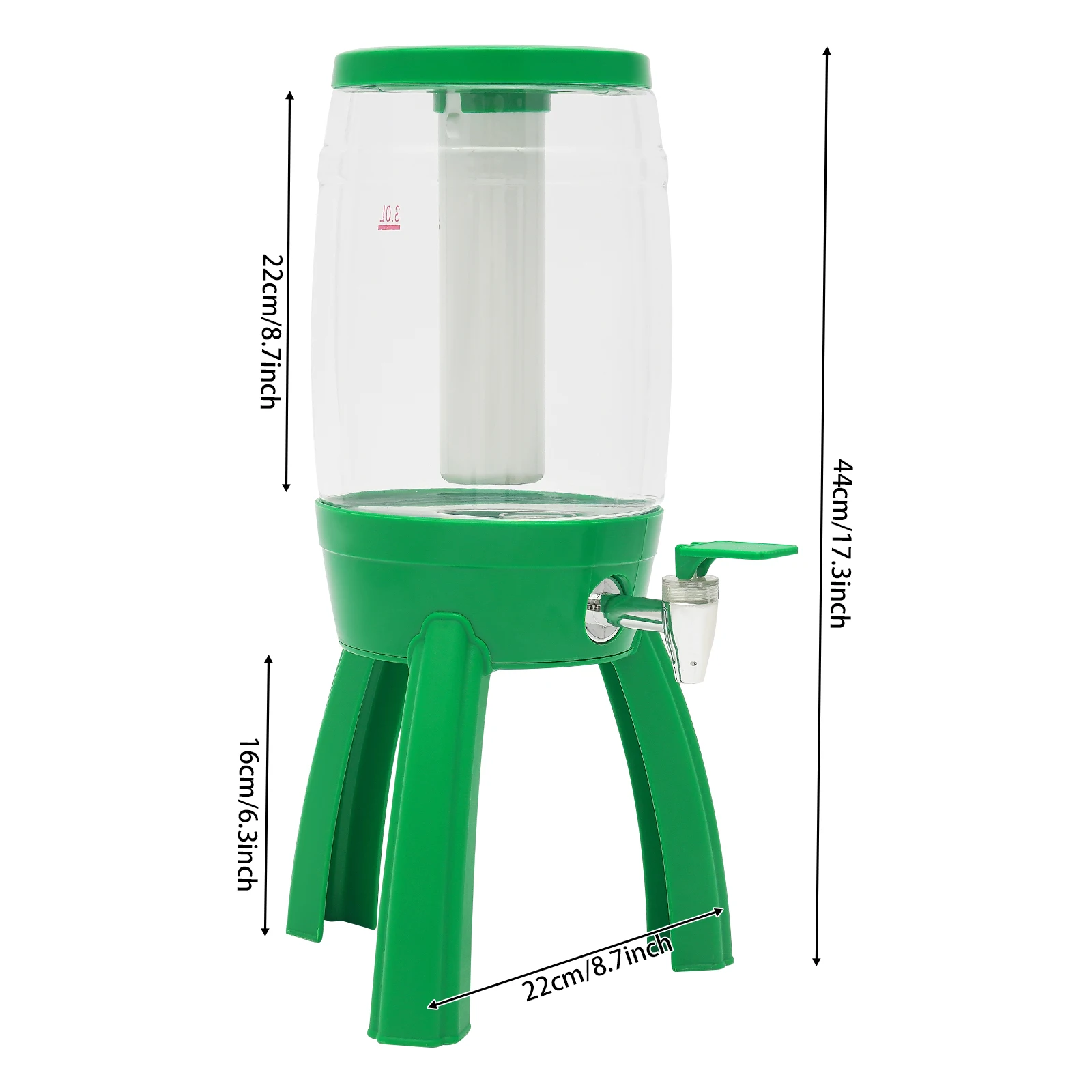 

Диспенсер для пива объемом/101,44 унции с трубкой для льда и патрубком для пива со светодиодной подсветкой для бара, вечеринок, паба Батарея в комплекте