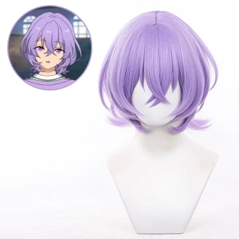

Anime Ensemble Stars Hanamura Fuyume Cosplay Wig Adult Unisex Short Purple Heat Resistant Synthetic Hair Halloween Accessories