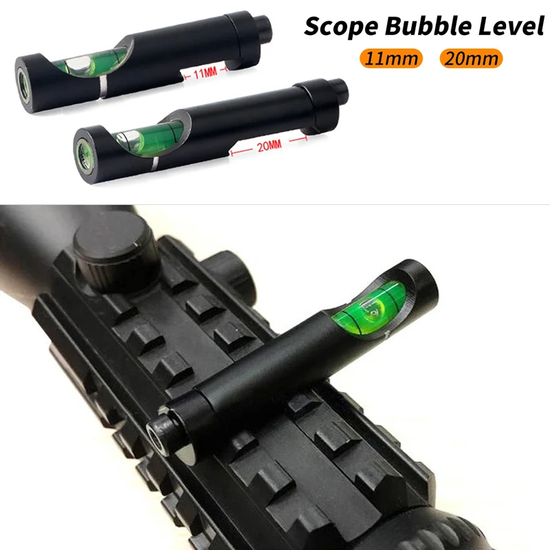Nivel de burbuja de espíritu de caza, adaptador de montaje para mira telescópica, riel Weaver Picatinny, tubo de Rifle, 11/20mm, 25,4mm/30mm
