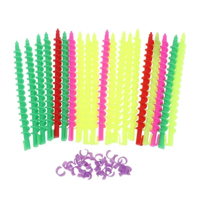 20 Stück, verschiedene Farben, hitzebeständige Spiral-Lockenstäbe, langlebige, hitzeunabhängige Haarstyling-Tools für die Haarpflege zu Hause. – Detail 8