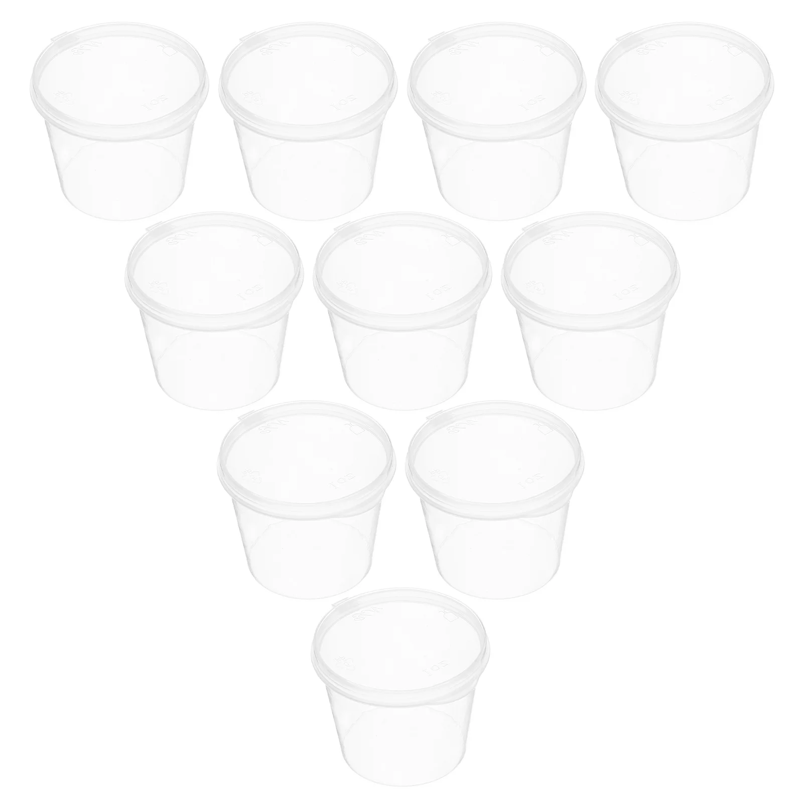 

50 Pcs Condiment Containers Clear Plastic Spice Dispensers Hinged Lid Leakproof Storage Reusable Kitchen Seasoning Boxes
