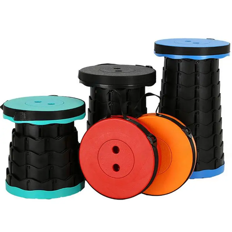 

Portable Folding Telescopic Stool Lightweight Plastic Subway Queuing Chair and Outdoor Camping Fishing with Carry Bag