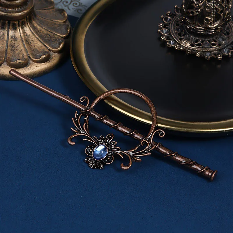 Luxury Classical Viking Style Imitation Moonstone Hair Clip Norwegian Style Y2k Bohemian Fashionable Versatile Hair Accessory view 3