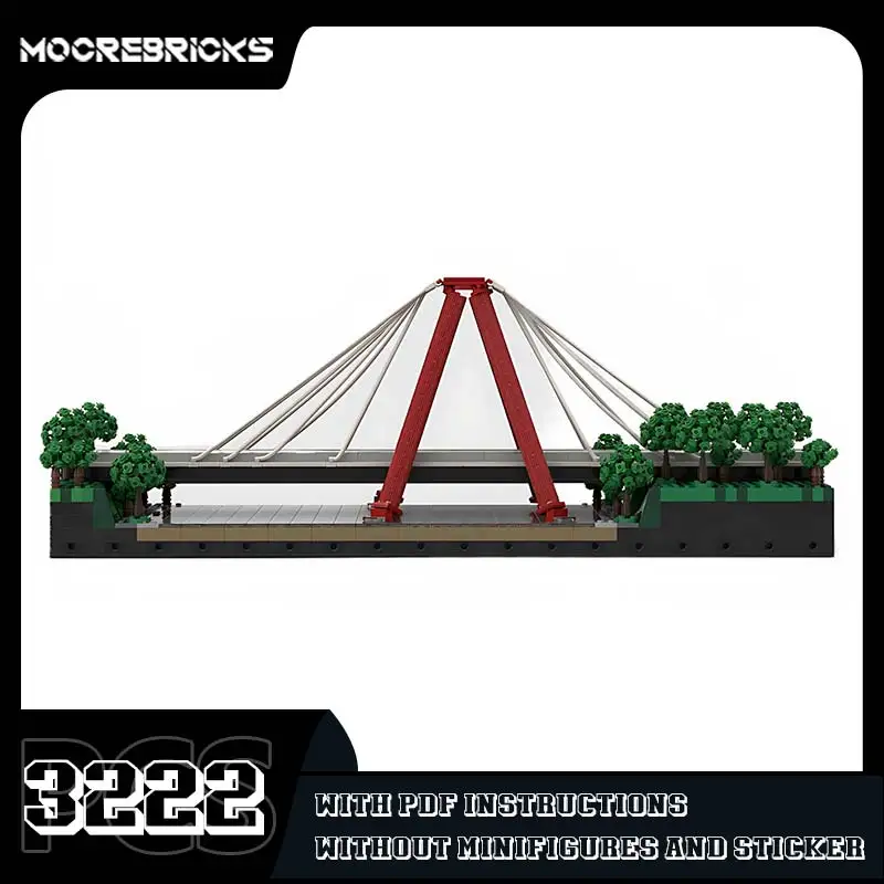 Kit de montaje de puente Modular, MOC-51925 de ladrillo, paisaje urbano, modelo creativo, bloques de construcción, juguete decorativo de escritorio, regalo para niños