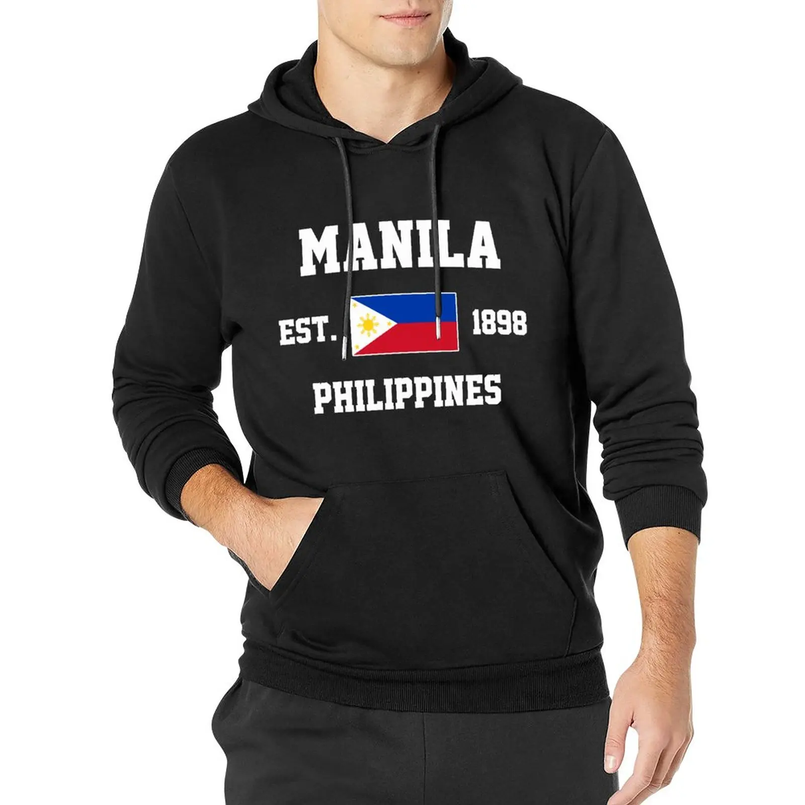 

Men Women Hoodies Philippines EST.1898 Manila Capital Hoodie Pullover Hooded Hip Hop Sweatshirt Cotton Unisex