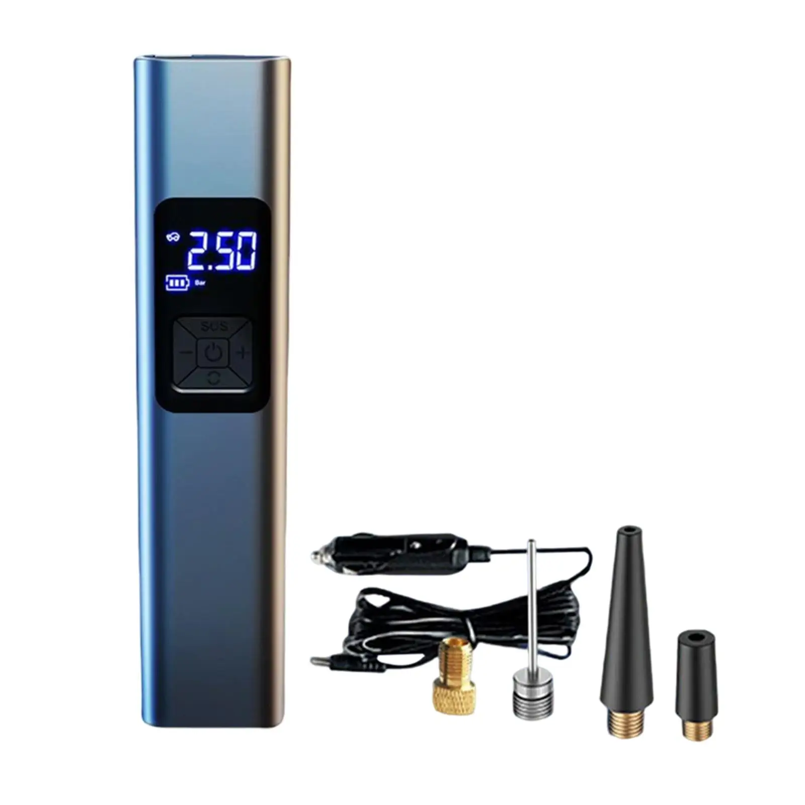 Mini Electric Car Tire Air Pump Inflator Vacuum Cleaner Function LED Flashlight Lighting for Basketball Inflatable Cushions