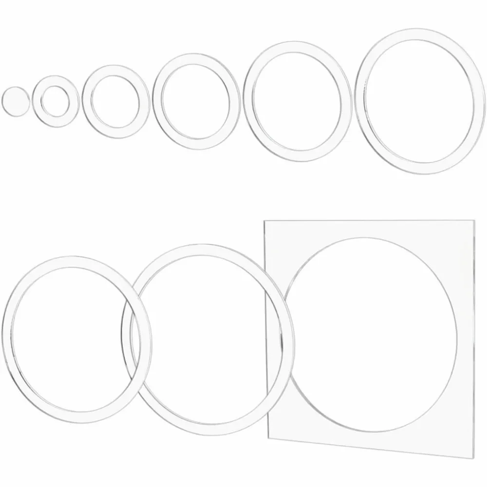 9Pcs Transparent Acrylic Router Template Set Round/Square Tracing Guides Ring Quilting Template Durable Cutting Guide