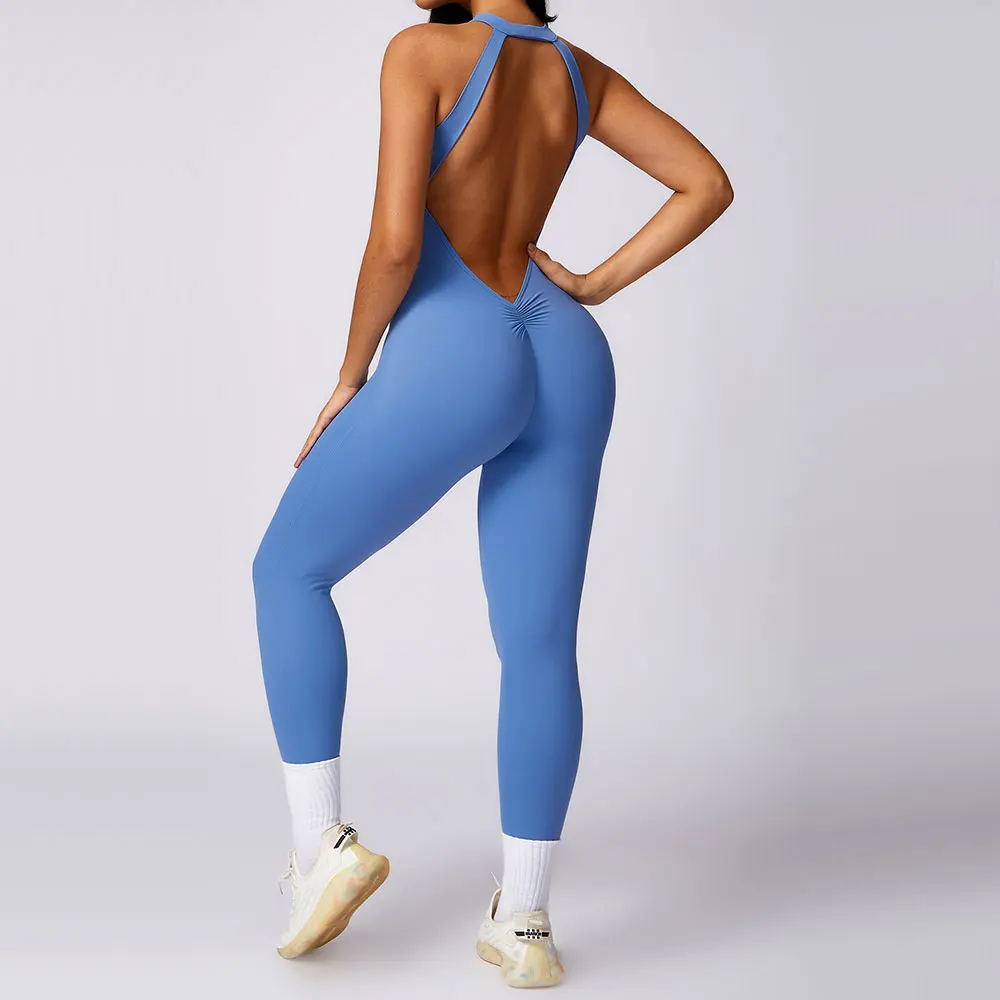 

Romper Backless Set Workout Jumpsuit Fitness Bodysuit Siamese Sportswear Women Tracksuit Gym Clothes One-piece Playsuit Yoga Set