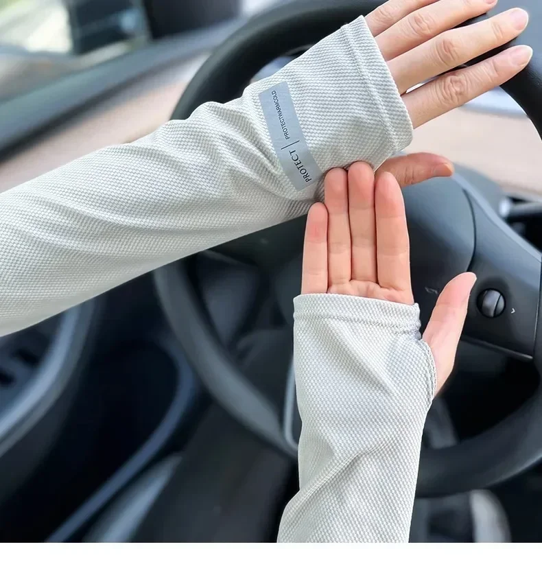 أكمام للرجال والنساء للحماية من الشمس في الصيف الياباني للحماية من الأشعة فوق البنفسجية وأكمام أذرع فضفاضة للقيادة في الهواء الطلق