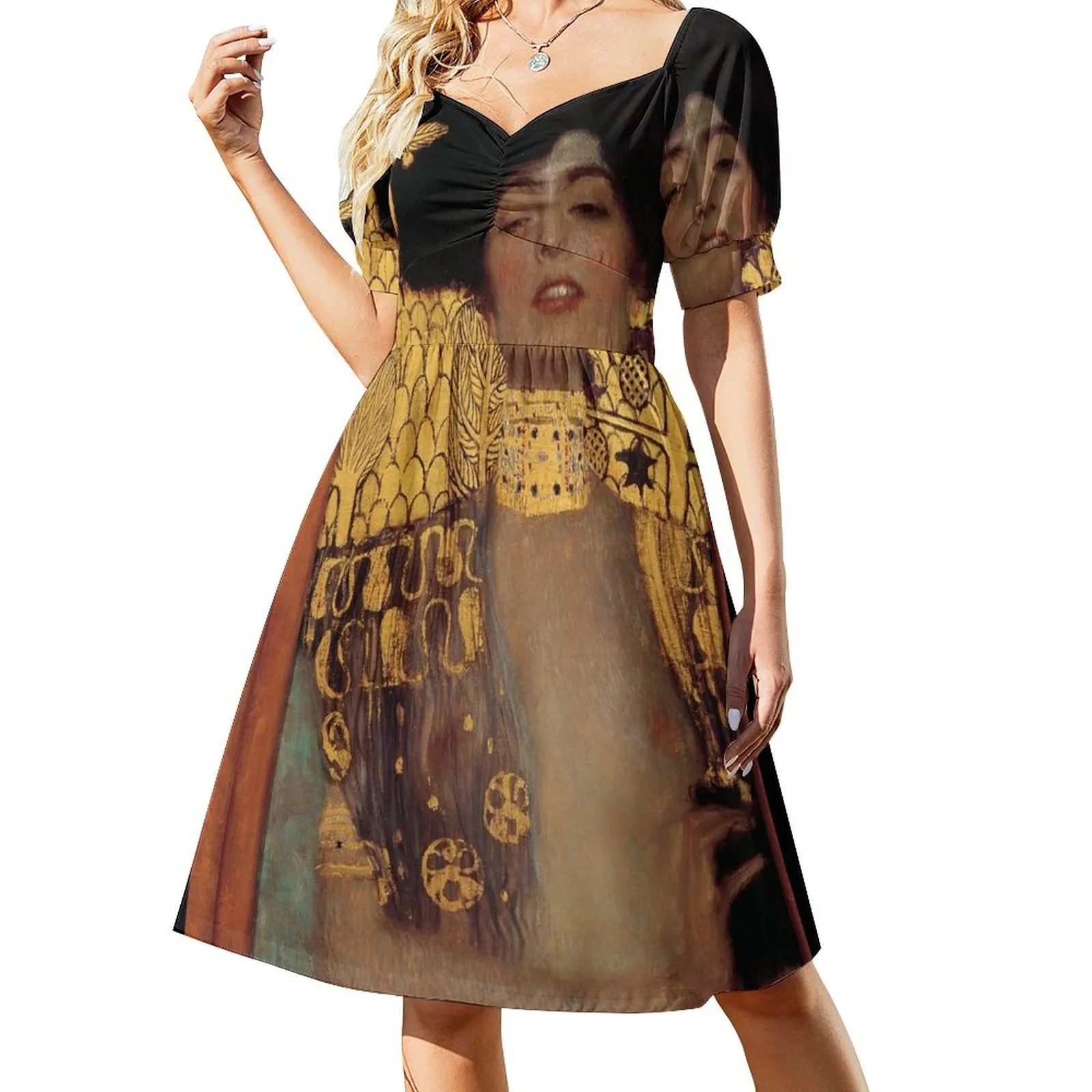 

Gustav Klimt: Judith and the Head of Holofernes, 1901 Short Sleeved Dress prom dress 2025 Beachwear Dress