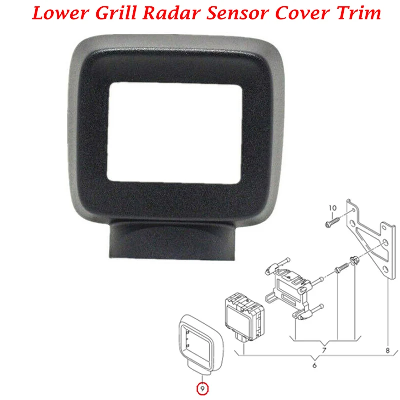 

1PCS Car Front Bumper Lower Grill Radar Sensor Cover Trim Black ABS For Volkswagen Golf MK7 2013 2014 2015 2016 Auto Accessories