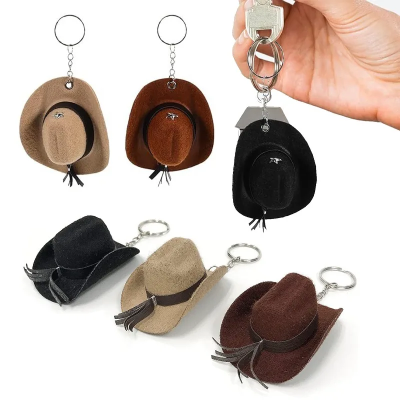 1pcMini Cowboy Hats Are Suitable for Car Mirrors Micro Hat Accessories Decorative Items Car Hangers Car Parts Bags and Keychains