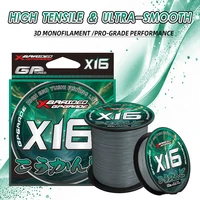 YGKX-sedal de Pesca trenzado de 16 hebras X16, hilo de Pesca de PE súper fuerte, 100/150/200/300/500M, línea trenzada multifilamento