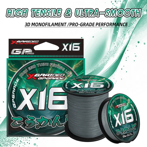 Imagen 1 del producto YGKX-sedal de Pesca trenzado de 16 hebras X16, hilo de Pesca de PE súper fuerte, 100/150/200/300/500M, línea trenzada multifilamento