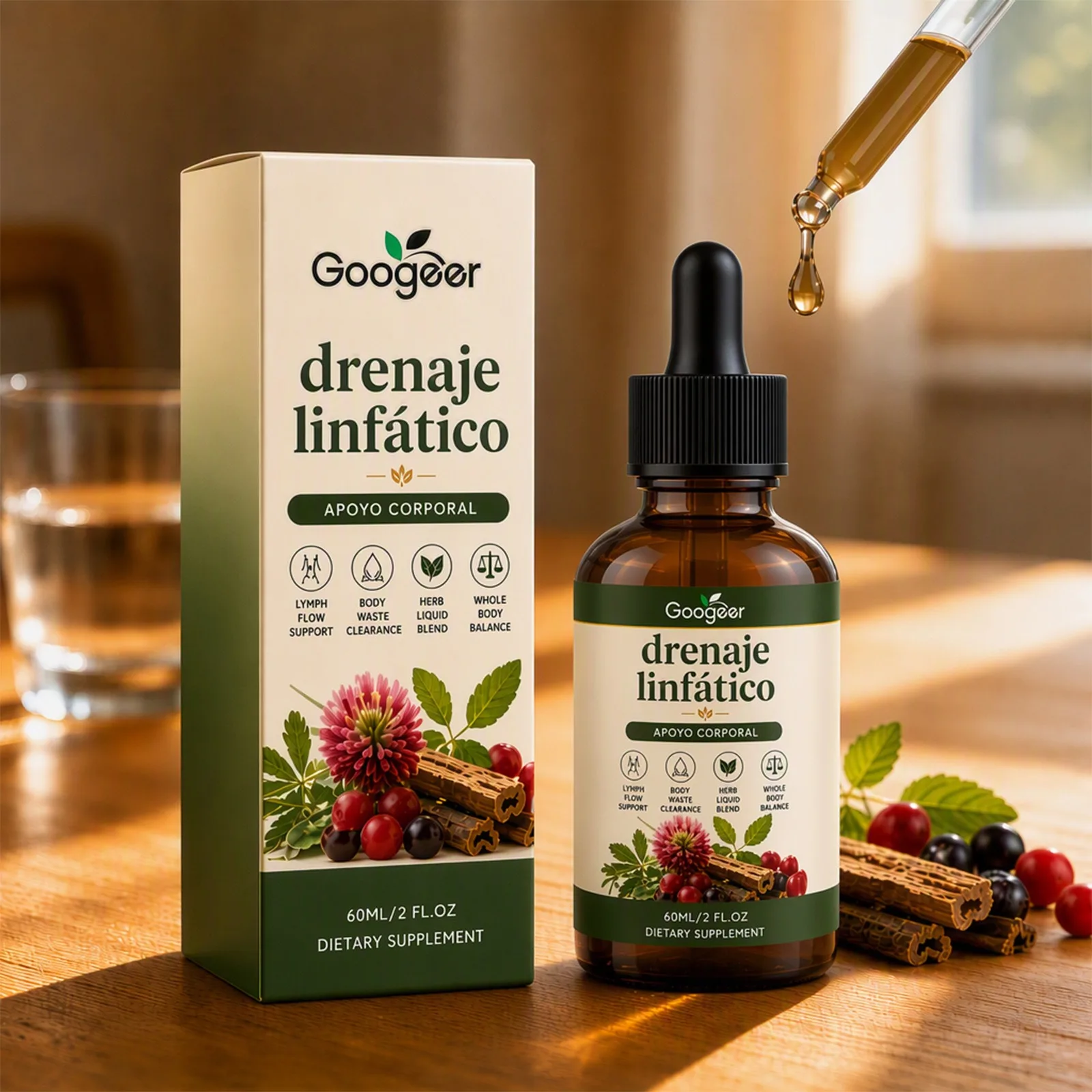 60ml Lymphatic Herbal Drops 60ml Natural Plant‑Based Dietary Supplement Body Wellness Support for Daily Body Balance Care