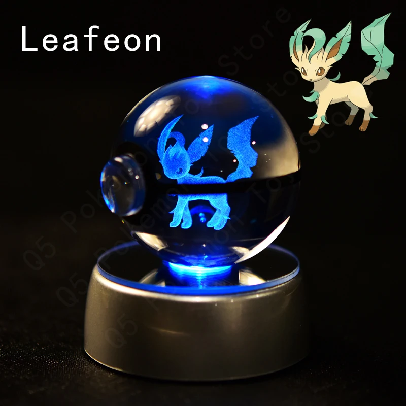 Pokemon 3D Kristallkugel Pikachu Gengar Mew Mewtwo Figuren Lampenständer Pokeball 3D Pokemon Glaskugel Statue Geburtstagsgeschenk