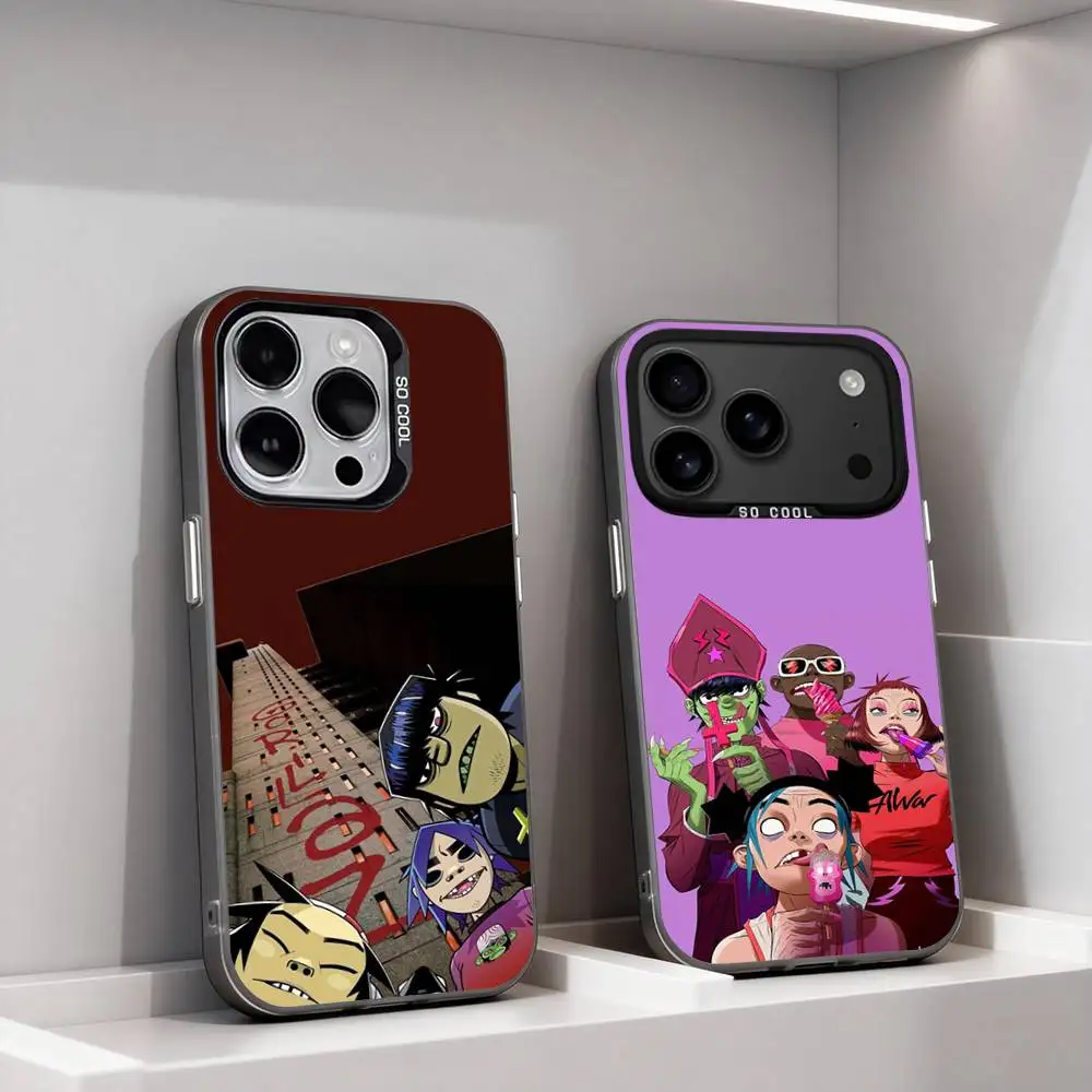 

G-Gorillaz Rock Band Cool For iPhone 17,16,15,14,13,12,11,Pro,Max,Plus,E,Air,Mini Anti Fall Black Matte Hard Bumper Phone Case