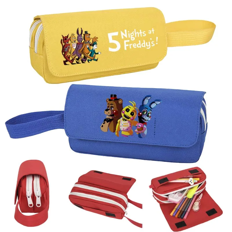 Five Nights At Freddy's 2 Large Capacity Pencil Case Scary Horror Teddy Bear Student Cartoon Fashion Pen Bags Stationery Pouch
