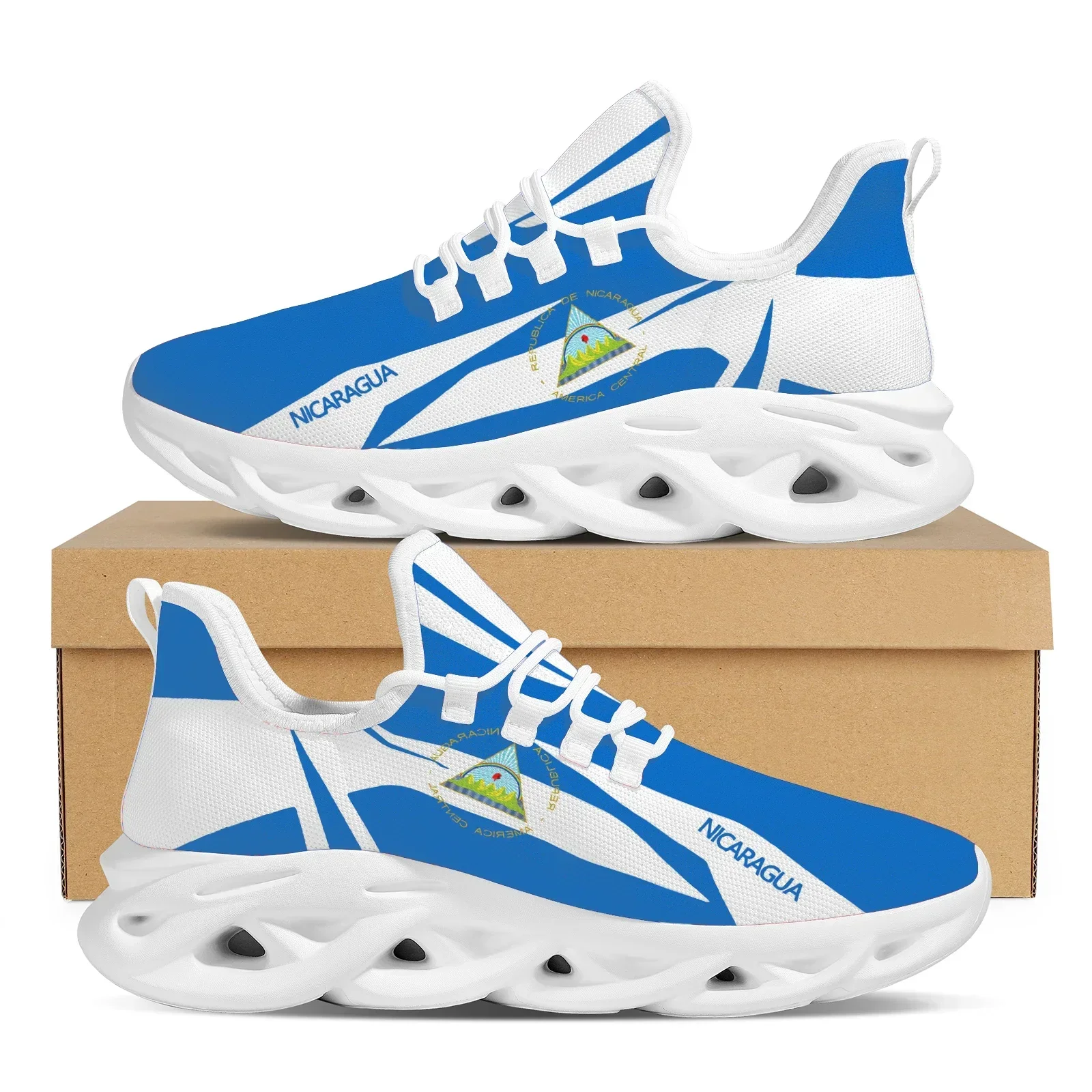 

Классические кроссовки с дизайном флага Никарагуа, мягкая подошва, нескользящие, высококачественные, на платформе, на шнуровке, уличный стиль, повседневная обувь