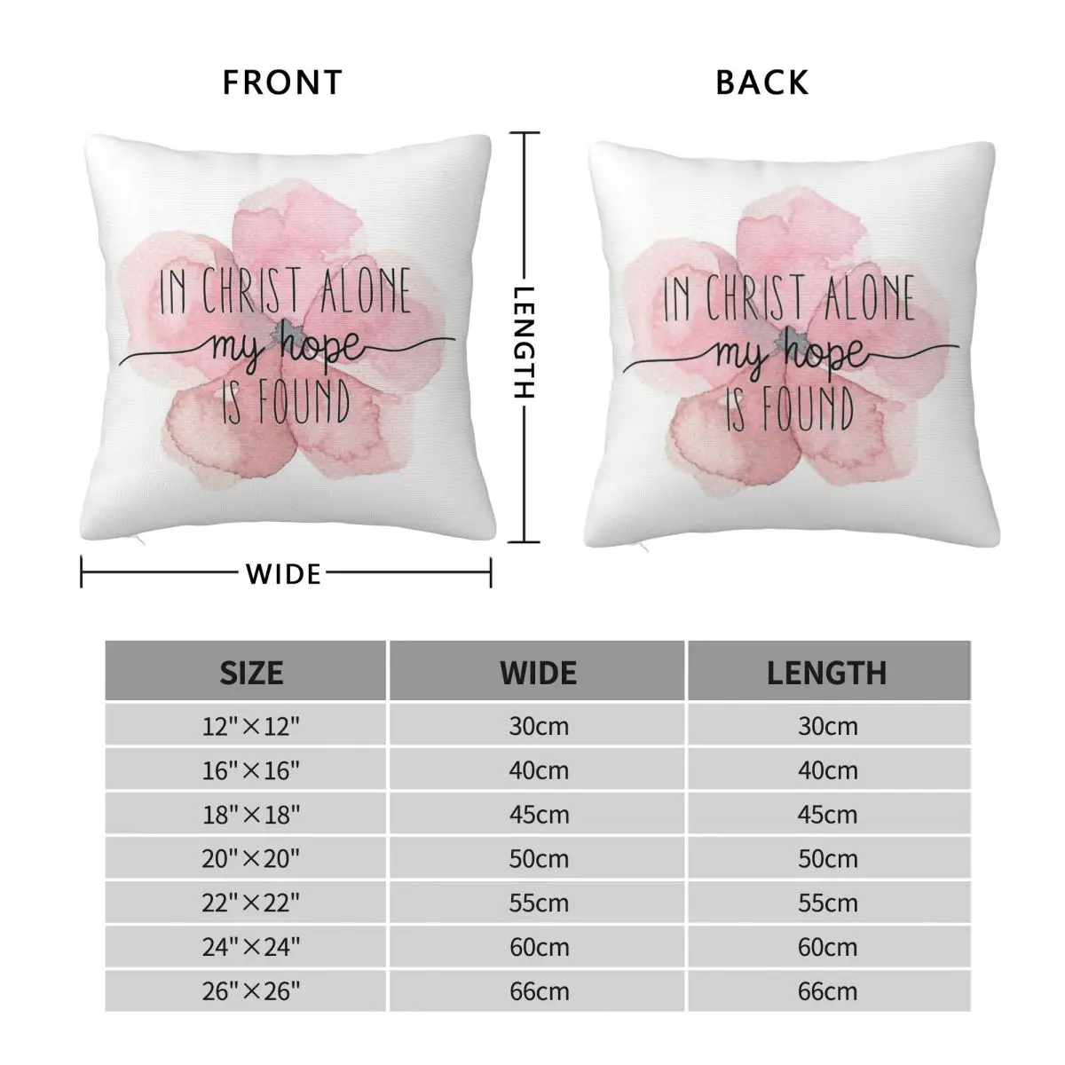 Christian Quote Watercolor Flower Pillowcase Polyester Linen Velvet Printed Zip Decor Pillow Case Home Cushion Case