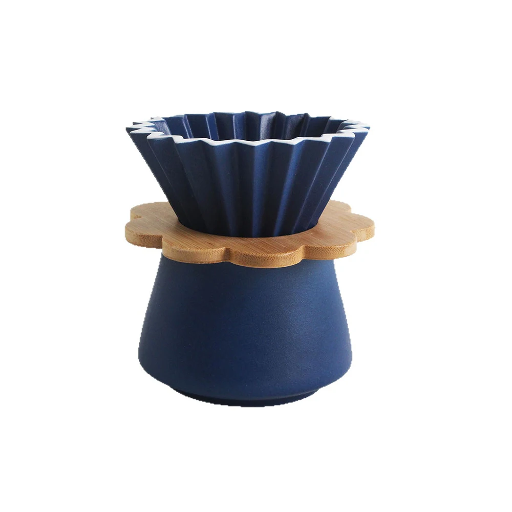 Pour Over Coffee Maker Set Vintage Ceramic Pour Over Coffee Dripper Set for Home Café Restaurant Camping, 8 OZ/250ML