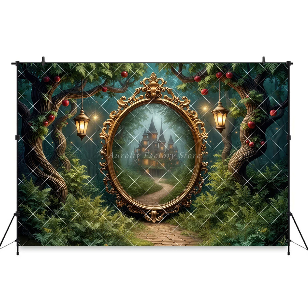 Fairytale Princess Castle Backdrops Baby Kids Photo Party Decor Horse Carriage Magical Forest Background Studio Props