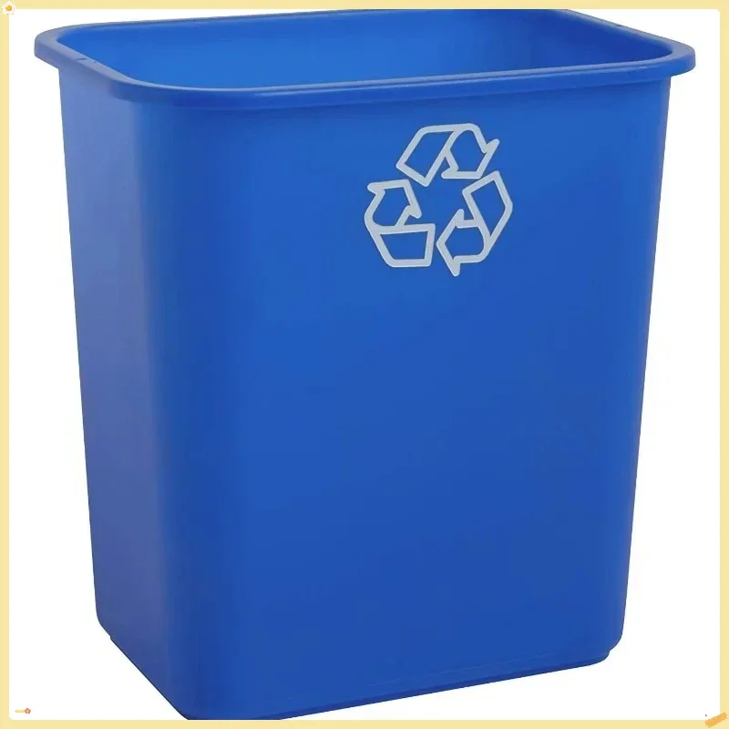 

Small Narrow 7-Gallon Blue Recycling Bin for Commercial Kitchen & Home Office, 12-Pack