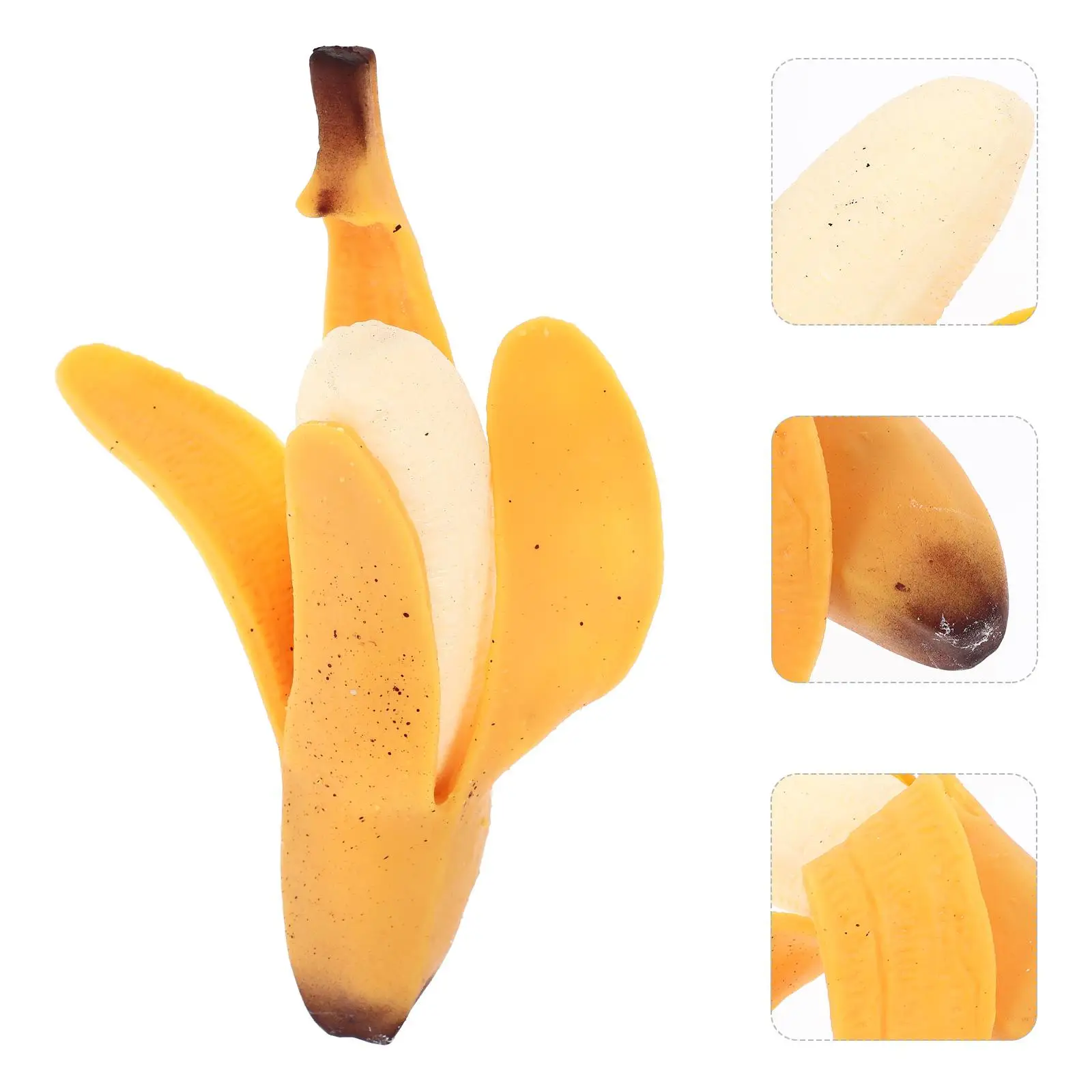 2 pçs brinquedo de alívio do estresse simulado borracha banana descompressão squeeze bolas brilhante amarelo festa favores material prático