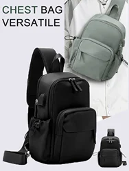 Versatile Chest Bag for Men Women Casual Sports Crossbody Bag Fashion Small Shoulder Bag with USB Charging Large Capacity Waist