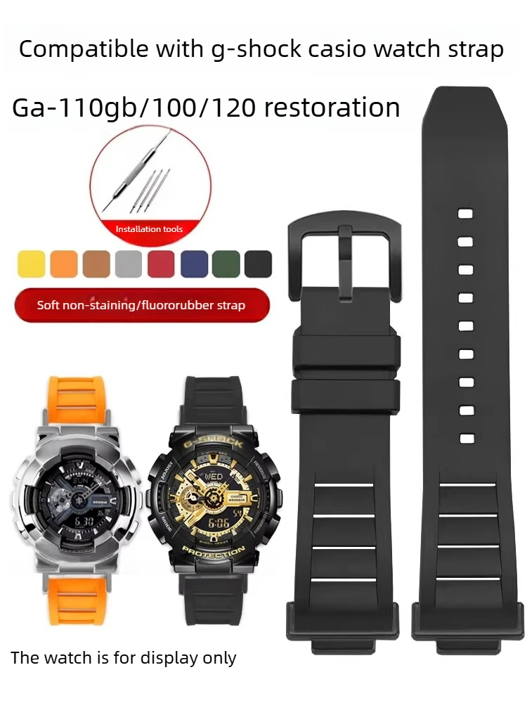 

Modified Fluoroelastomer Watch Strap for G-SHOCK Casio Black Gold GA-110GB/100/120 Series Men